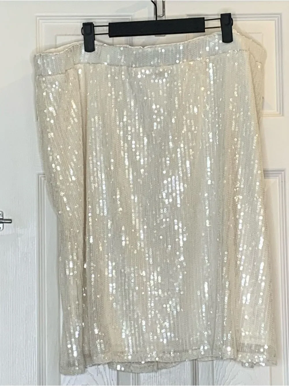 Lane Bryant Sequin Skirt Cream White Size 22/24